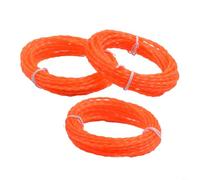 Línea de recortadora trenzada de 2,4 mm, repuestos de cuerda color naranja, alambre de nailon resistente, repuesto para EGO Power Plus, carrete de sistema de múltiples cabezales
