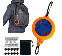Línea de Ropa retráctil | Cuerda para Tender la Ropa al Aire Libre a Prueba de Viento con de Almacenamiento | Accesorios de lavandería Línea de Secado de con 20 Pinzas para la y tapón de 10