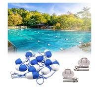 Línea de seguridad flotante para piscina de 36 pies a 65 pies con ganchos y placa de tornillo, ideal para parques acuáticos, aguas termales, extremo profundo/poco profundo, marcadores profesionales de