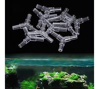 Línea de Tanque de Peces Junta de Tubería Acuario Acrílico Transparente 3 Vías 20PCS Bomba de Aire en Forma de Y Conector en T de Tubo Suave para Accesorios de Bomba de Acuario