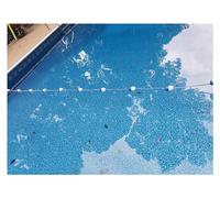 Línea divisoria de carriles de Seguridad para Piscinas, divisores de carriles de Piscina Azules y Blancos - Cuerda Flotante de Seguridad para Nadar en Zonas Poco Profundas y Profundas, 1 Uni