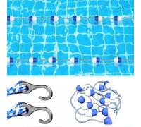 Línea divisoria de Seguridad para Piscinas con Cuerda y Flotador, con 2 Ganchos de Acero Inoxidable preensamblados. Línea Flotante para Separar carriles y áreas.