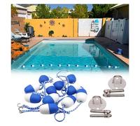 Línea divisoria de Seguridad para Piscinas, flotadores de Cuerda Ajustables para Piscinas, de 3 a 9 Metros con Ganchos y Anclajes a la Pared, Ideal para Parques acuáticos, Aguas Termales y p