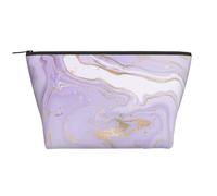 Línea Dorada De Mármol Púrpura Lavanda, Bolsa de artículos de tocador Bolsa de Maquillaje Bolsa de cosméticos Bolsa de artículos de tocador de Viaje portátil
