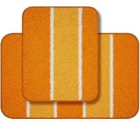 Linea Due Alfombra de baño, Polyester, Naranja, 40x50 cm+50x80 cm