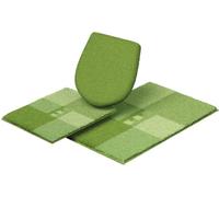 Linea Due MERKUR Alfombra de Baño, Poliéster, Verde, 40x50+50x80 cm, 3 Unidades