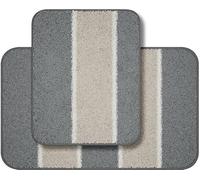Linea Due WAYMORE Alfombra de baño, Polyester, Antracita, 40x50 cm+50x80 cm