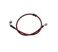 Línea Embrague Freno Cable de manguera de freno de acero hidráulico para motocicleta Dirt Bike, 300mm-2200mm, 28 y 90 grados, M10, manguera de aceite trenzada, color rojo(Red 50cm)