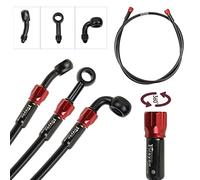 Línea freno hidráulico motocicleta Manguera aceite Tubo freno aceite Trenzado acero inoxidable 400-2400 mm para ATV Dirt Pit Street Racing Bike (1500mm)