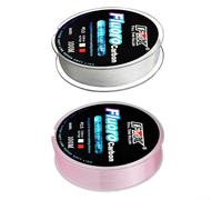 Línea líder de pesca de fluorocarbono, carrete invisible de baja memoria, resistente a la abrasión, fibra de carbono transparente para agua salada y agua dulce, longitudes de gancho resistentes