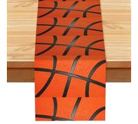 Línea Negra de Baloncesto,Camino de Mesa de Lino sintético para el hogar, Fiestas, comedores, 33 x 183 cm