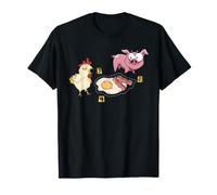Línea Policial No Cruzar Cerdo Y Pollo Comida Divertida Camiseta