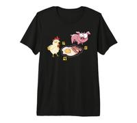 Línea Policial No Cruzar Cerdo Y Pollo Comida Divertida Camiseta Premium
