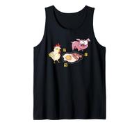 Línea Policial No Cruzar Cerdo Y Pollo Comida Divertida Camiseta sin Mangas