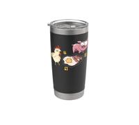 Línea Policial No Cruzar Cerdo Y Pollo Comida Divertida Vaso térmico de acero inoxidable de doble pared