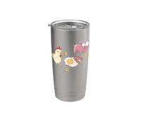 Línea Policial No Cruzar Cerdo Y Pollo Comida Divertida Vaso térmico de acero inoxidable de doble pared