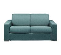 LINEA SOFA Sofá Cama de 2 plazas Tipo Italiano de Tela CALITO - Azul - Somier de láminas de 120 cm - Colchón de 18 cm con Memoria de Forma