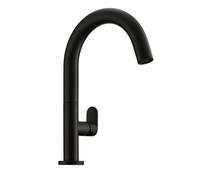 Linea Sottile 2 Grifo De Lavabo Para Baño, Negro Mate, Alta Presión
