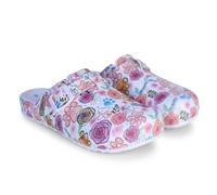 Linea Zuecos Comfort de Pasear y Ocio Comodidad en Cualquier Ocasión Hospital Hogar Cocina e Jardín (Blanco con Flores Rosas., Sistema Tallas Calzado EU, Adulto, Mujer, Números, Mediano, 39)