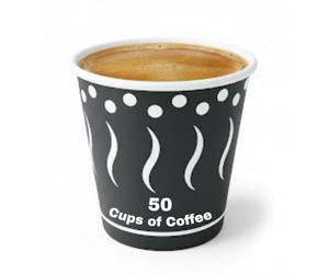 Linea7 50 Vasos de Café 90 ml Reciclables - Cartón Ecológico y Biodegradable CasaBella | Bebidas Calientes y Frías | No Alteran el Sabor | 1 Packs de 50 Vasos (50 Copos - Como Foto, 90ml)