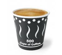 Linea7 500 Vasos de Café 90 ml Reciclables CasaBella - Cartón Ecológico y Biodegradable | Bebidas Calientes y Frías | No Alteran el Sabor | 10 Packs de 50 Vasos (10, 500 Copos - Como Foto, 90ml)