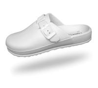 Linea7 Zuecos Comfort Decorado de Pasear y Ocio Comodidad Hospital Hogar Cocina e Jardín (Blanco, Sistema Tallas Calzado EU, Adulto, Hombre, Números, Mediano, 43)