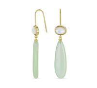 Lineal Ovalada De Forma Larga Lágrima Gota Natural De Varios Niveles De Luz Verde Nuevo Jade Serpentina Piedra Preciosa Del Partido Pendientes Colgantes Gancho De Pescado En Oro Rosa Chapado En Plata