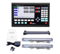Linear Encoder, Alta precisión 2 ejes LCD Lectura digital y 2 piezas 0-1000mm Sensor de codificador de escala lineal for la máquina de torneado de molienda(YH800-2 and 2 SCALES)