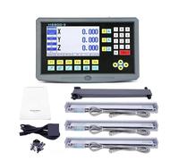 Linear Encoder, LCD Kit Conjunto completado de 3 ejes Fresado de torno Máquina de molinillo de torno Lectura digital y codificador de escala lineal(0.005mm complete set)