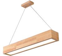 Linear LED Pendant Light - Minimalist Wooden Chandelier for Kitchen Island Dining Room & Living Stylish Ceiling Lighting Fixture