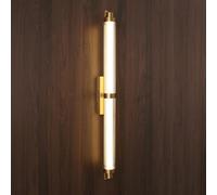 Linear LED Wall Lamp Minimalist Long Tube Glass Wall Sconce, Creative Stainless Steel Wall Lighting Fixture In Gold/Black, 70cm/cm Long Bathroom Vanity Light, Hardwired