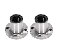 Linear Motion Bearing Kit 2Pcs | LMF Series Round Flange for CNC / 3D Printers/Equipment | High Accuracy Ball Bearing with Low Noise & Friction | Bearing Steel Material (LMF25UU)