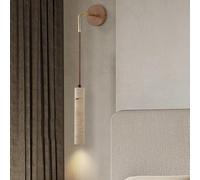 Linear Wall Sconce Yellow Travertine Long Narrow Marble Lamp Japanese Modern Farmhouse Lighting for Hallway Bedside Living Room