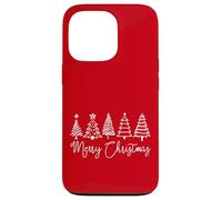 Lineart Minimal Merry Christmas Graphic Carcasa para iPhone 13 Pro