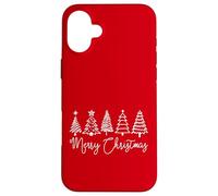 Lineart Minimal Merry Christmas Graphic Carcasa para iPhone 16 Plus