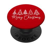 Lineart Minimal Merry Christmas Graphic PopSockets PopGrip Adhesivo