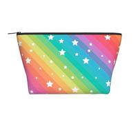 Líneas Coloridas y Estrella Divertida, Bolsa de artículos de tocador Bolsa de Maquillaje Bolsa de cosméticos Bolsa de artículos de tocador de Viaje portátil