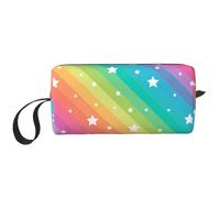 Líneas Coloridas y Estrella Divertida, Bolsa de Maquillaje Bolsa de cosméticos Bolsa de artículos de tocador de Viaje portátil Bolsa de Maquillaje