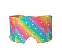 Líneas coloridas y estrella divertida,Máscara para ojos con bloqueo de luz y protección ocular completa para dormir, orejeras y ojos.