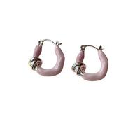 Líneas de color rosa en forma de U en polvo de crema de dopamina pendientes con una sensación de diseño fresco