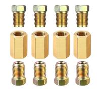 Líneas de freno Surtido De 12 Accesorios Para Línea Freno Con Rosca 7/16-24 Para Tubo 1/4 Pulgada (4 Uniones, 8 Sustitución de tuberías de freno del coche