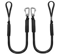Líneas de muelle Bungee para barcos | Cuerdas de muelle con clip de acero inoxidable de 4 pies para barcos,Corbatas sin tirones, 2 piezas de cuerda marina para pontón , amarre de cuerda de amar