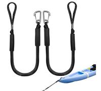 Líneas de muelle para barco, cuerda de muelle de 4 pies con clips de acero inoxidable, paquete de 2 accesorios de acoplamiento elásticos, lazos ajustables sin tirones para barcos, kayaks, yates, gran