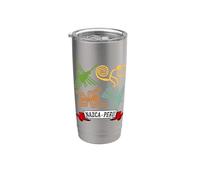 Líneas de Nazca Perú Arte Misterio Geoglifo Antiguo Perú Vaso térmico de acero inoxidable de doble pared