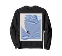 Líneas de Olas mínimas de Surf | Blue Ocean Aesthetic Sudadera