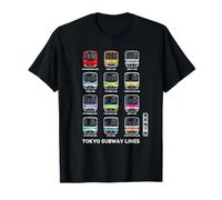 Líneas de Tren del Metro de Tokio Kanji Marunouchi Ginza Hibiya Oedo Camiseta