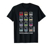 Líneas de Tren del Metro de Tokio Kanji Marunouchi Ginza Hibiya Oedo Camiseta