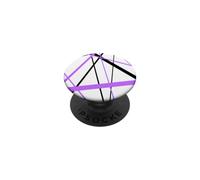 Líneas Diagonales Lila Fresco Acentos Negros PopSockets PopGrip Adhesivo