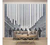 Líneas Grises Papel De Pared 3D 500X280 Cm Pensamiento Geométrico Fotomurales Tejido No Tejido Sala Cuarto Mural Moderno Papel Pintado Tapiz Grande Murales Decoración De Paredes