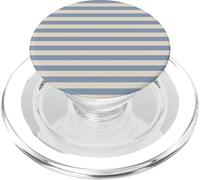 Líneas horizontales a rayas azules y beige, rayas preppy lindas PopSockets PopGrip para MagSafe